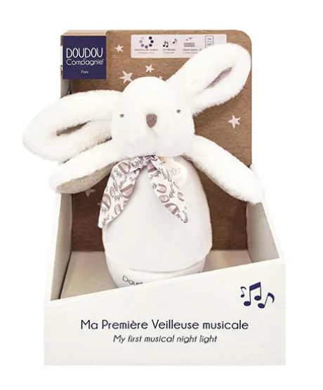 Veilleuse bebe musicale Culbuto blanc - 16 cm
