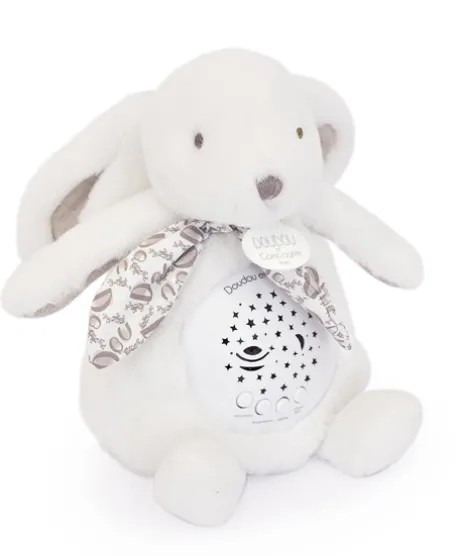 Veilleuse Lapin Musicale Projection mur avec chansons Douces - Blanc