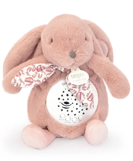Veilleuse Lapin Musicale Projection mur avec chansons Douces - Rose poudré